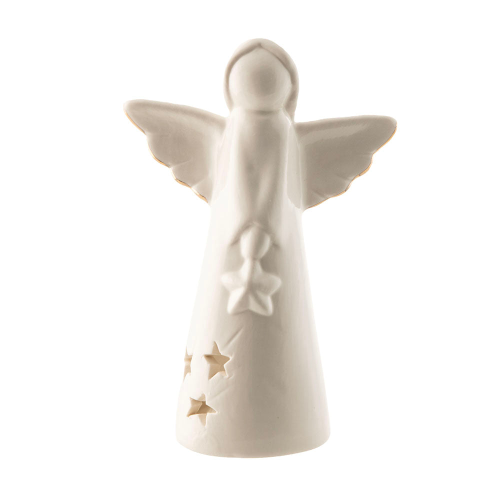 Ceramic Angel Statue White 14x9cm