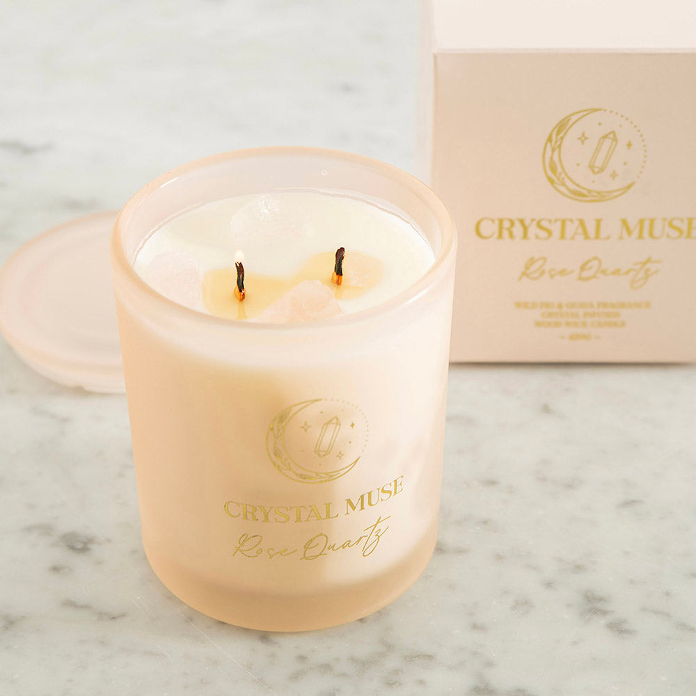 Crystal Muse Rose Quartz Candle