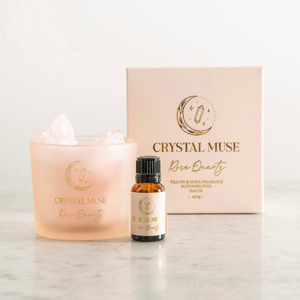 Crystal Muse Rose Quartz Potpourri 400g with Oil