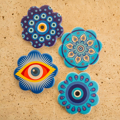 Ceramic Coaster Evil Eye Set of 4
