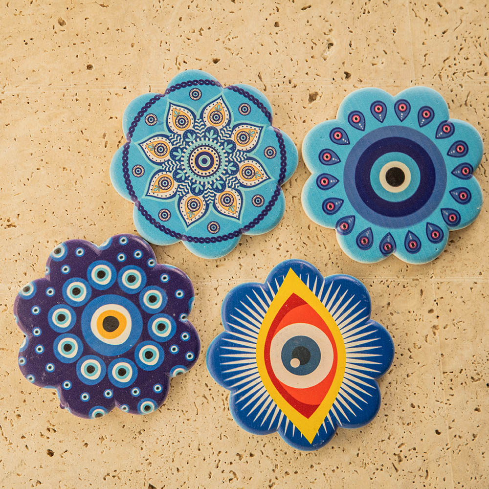 Ceramic Coaster Evil Eye Set of 4