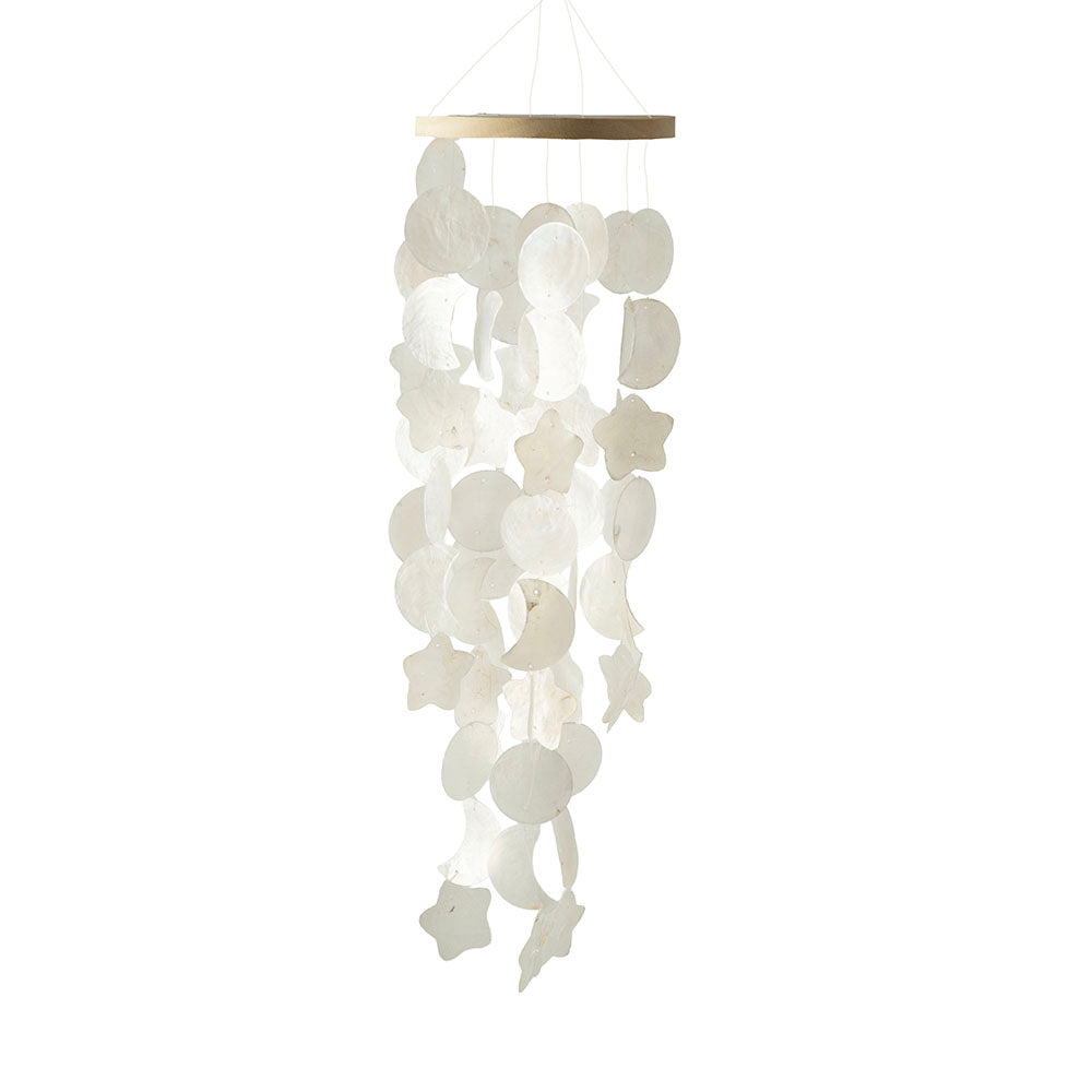 Moons & Stars Capiz Wind Chime 65x15cm