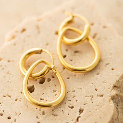 Double Hoop Earrings Gold Plated