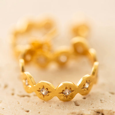 CZ Hoop Earrings Gold Plated