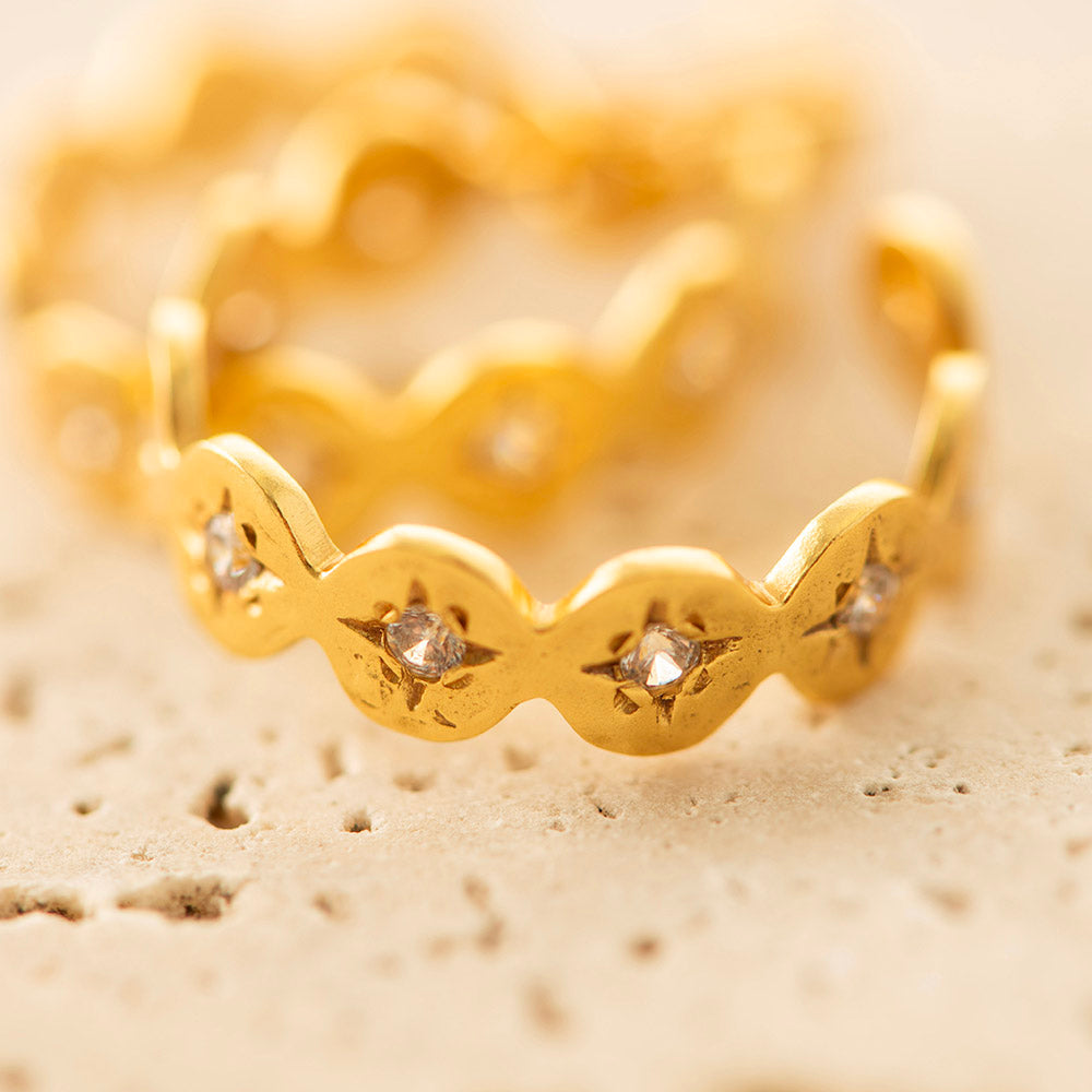 CZ Hoop Earrings Gold Plated