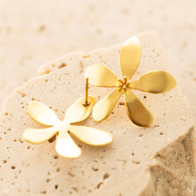 Flower Earrings Gold Plated