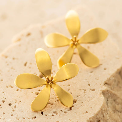Flower Earrings Gold Plated