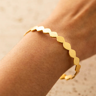 Hammered Bangle Gold Plated