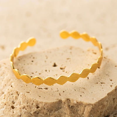 Hammered Bangle Gold Plated
