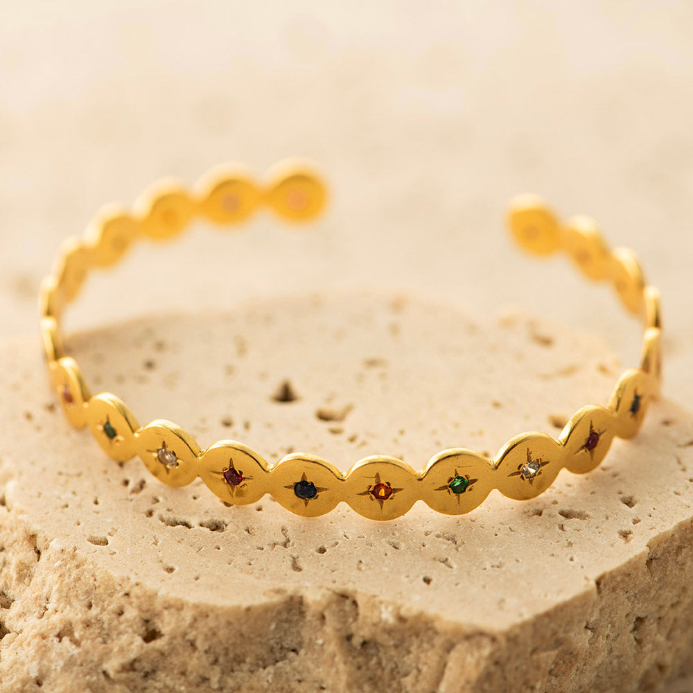 CZ Bangle Gold Plated