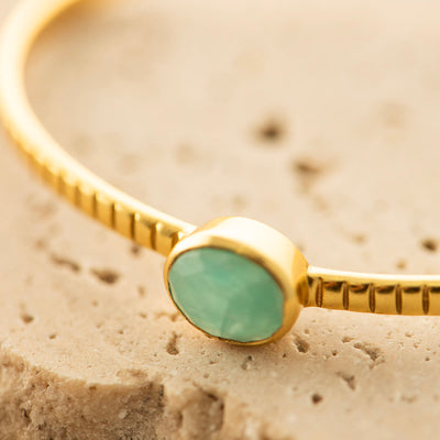 Amazonite Bangle Gold Plated
