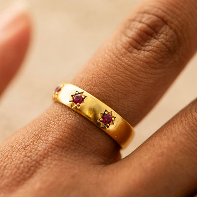 Pink CZ Ring Gold Plated