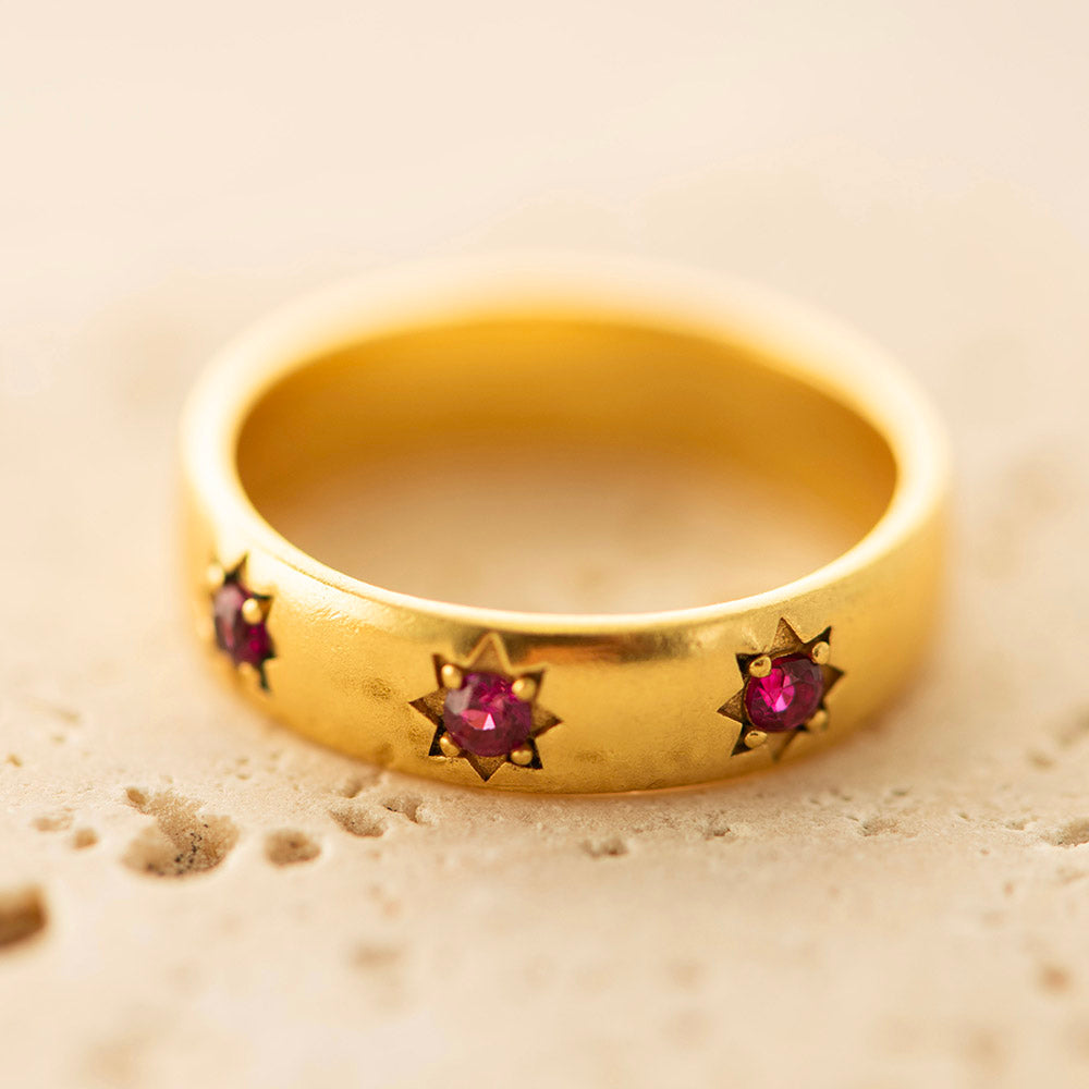 Pink CZ Ring Gold Plated