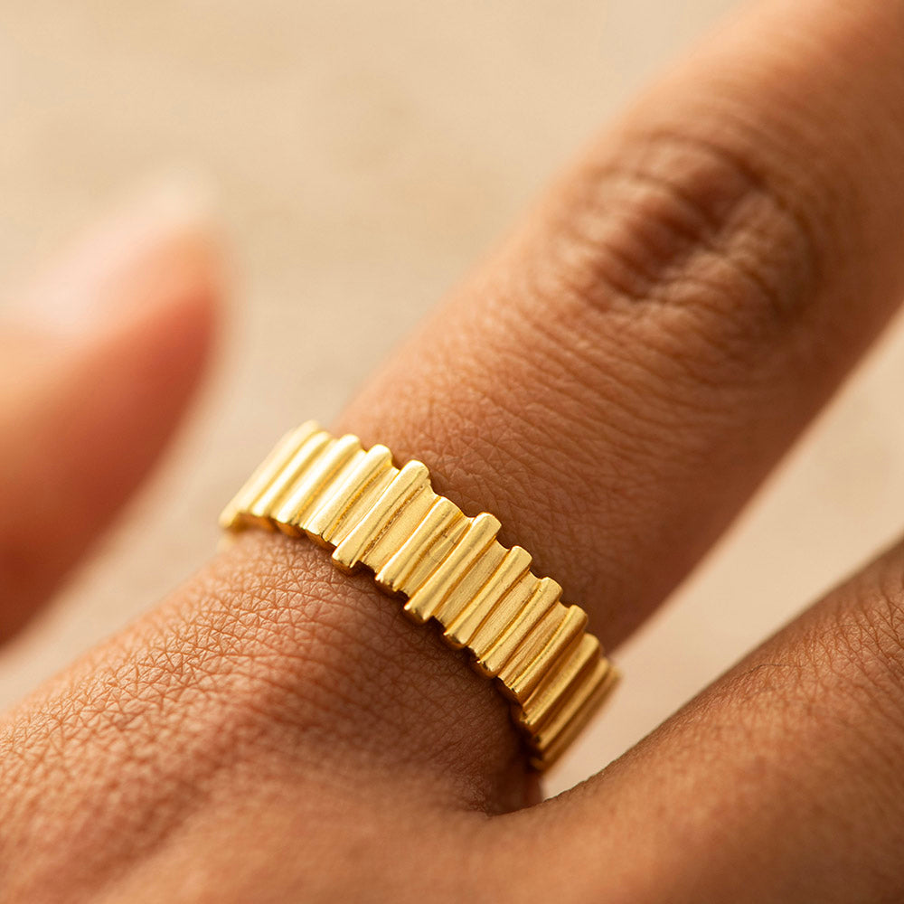 Zig Zag Ring Gold Plated