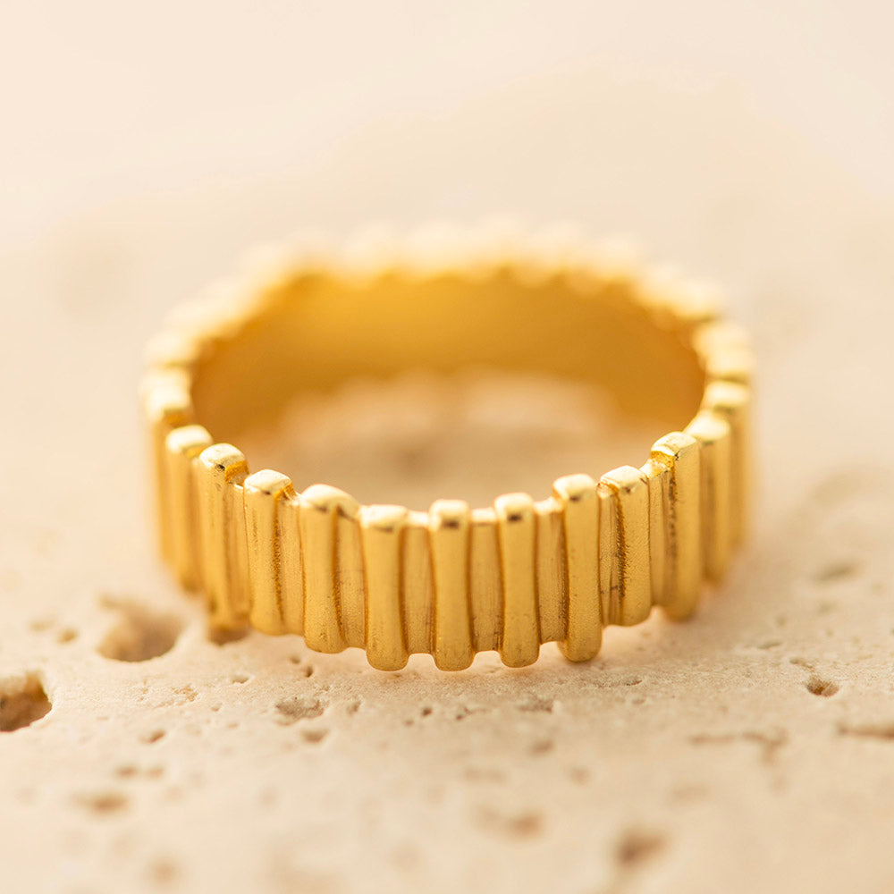 Zig Zag Ring Gold Plated
