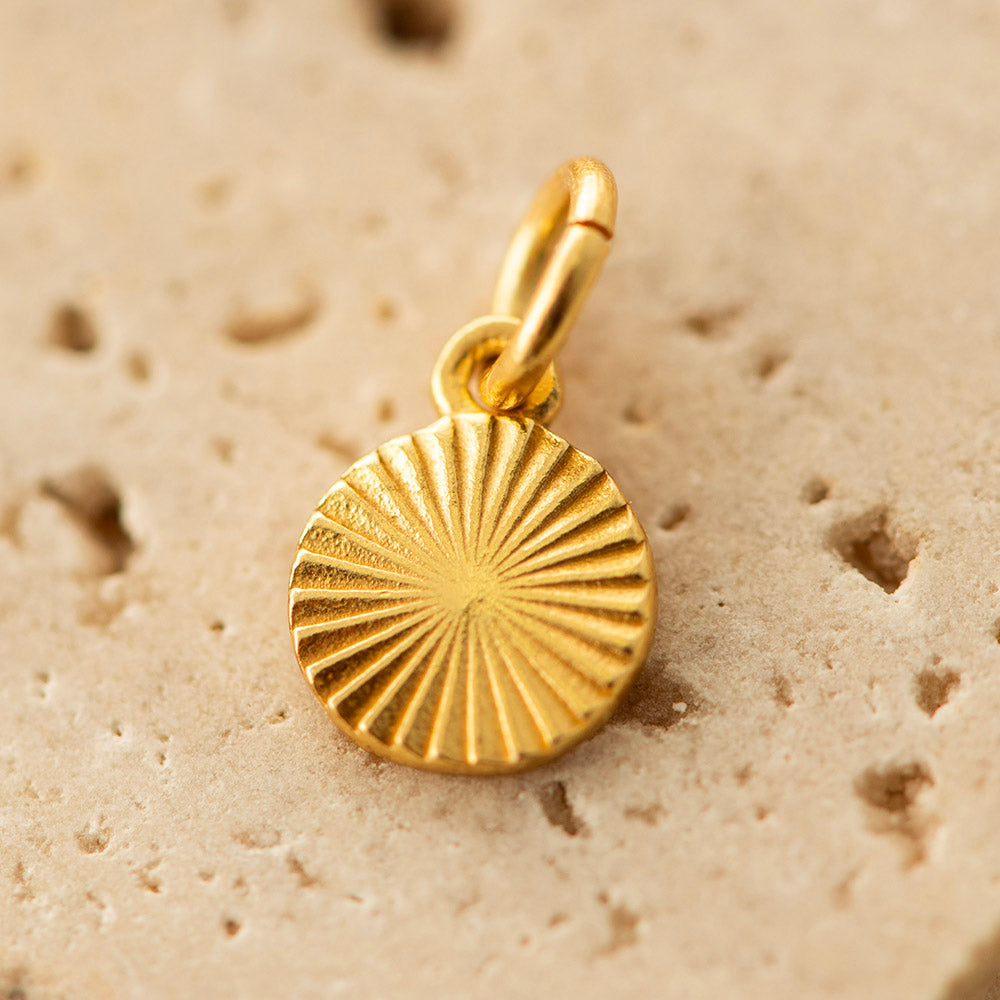 Sun Charm Silver Gold Plated