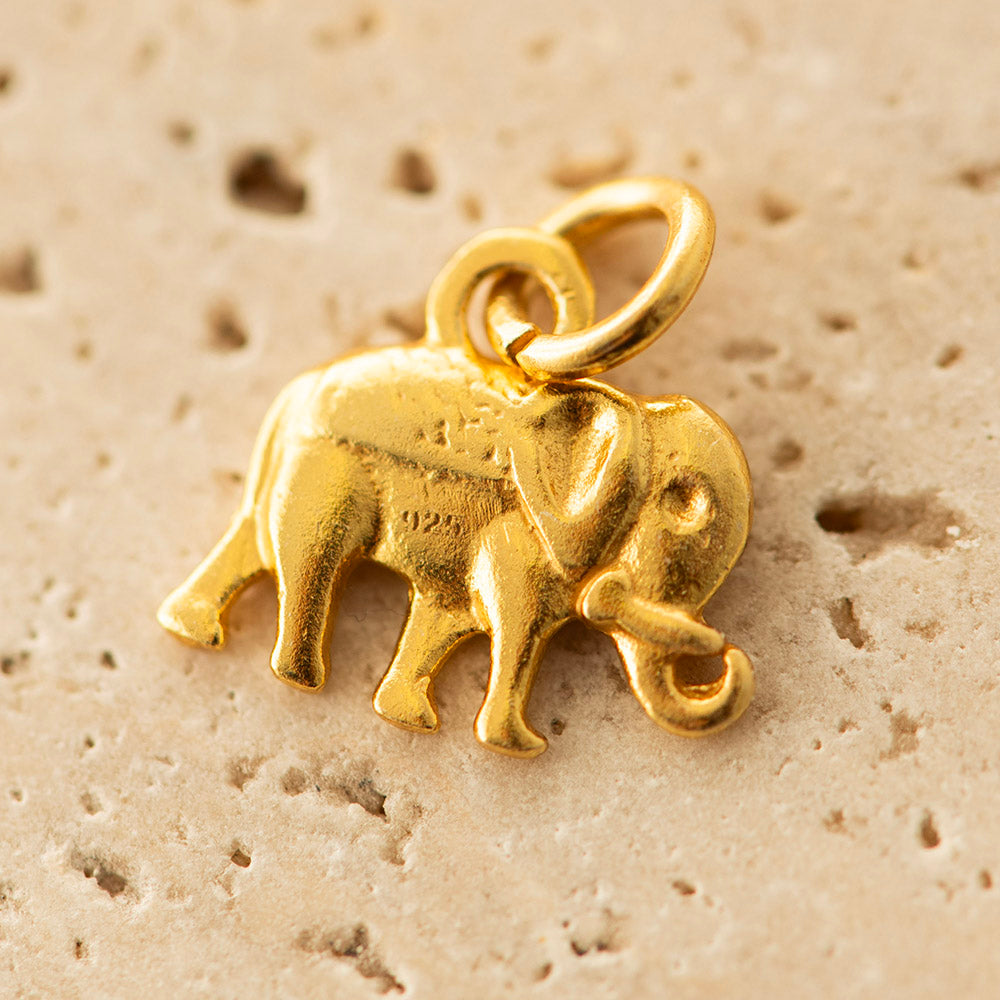 Elephant Charm Silver Gold Plated