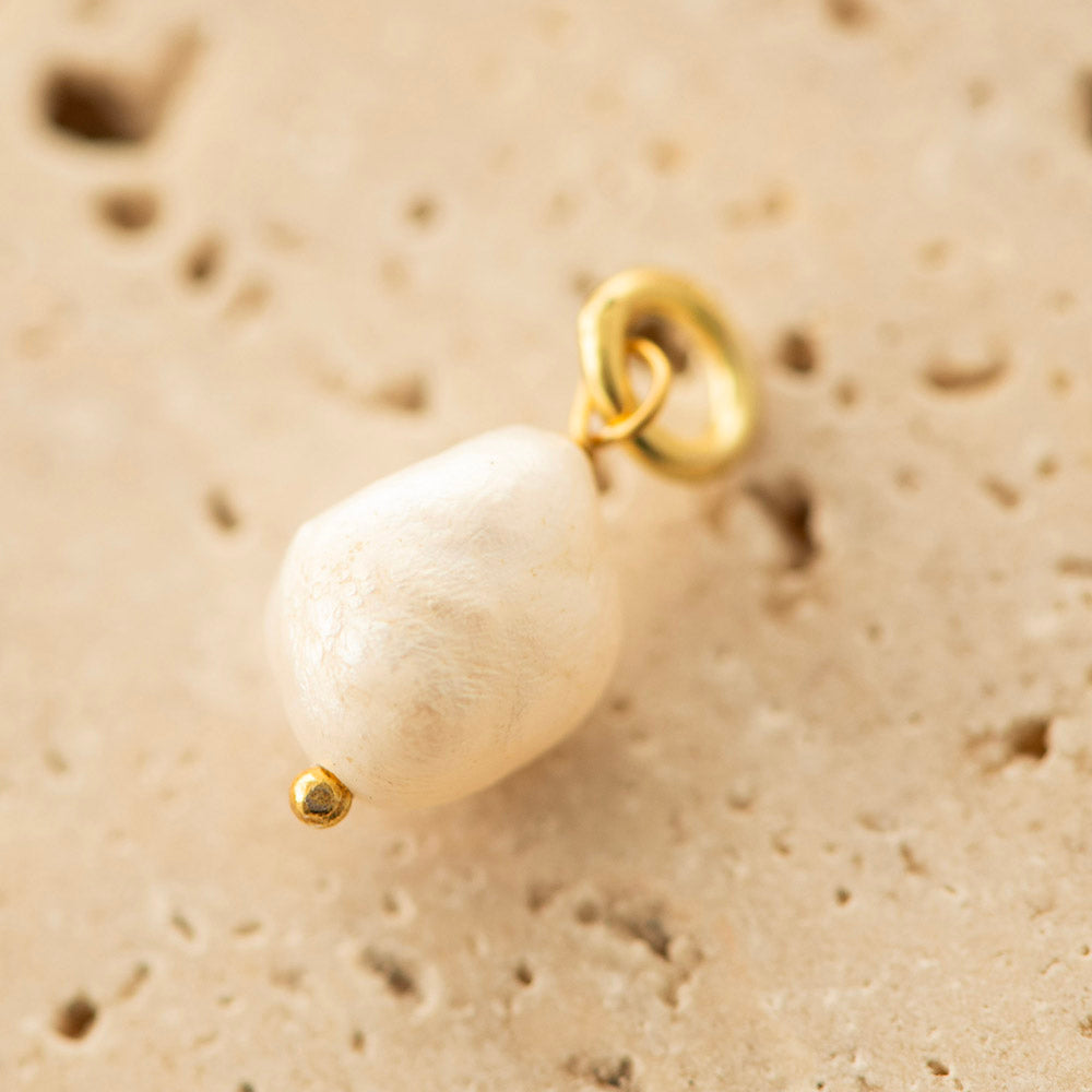 Freshwater Pearl Charm Silver Gold Plated