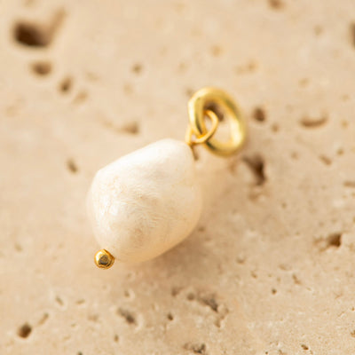 Freshwater Pearl Charm Silver Gold Plated
