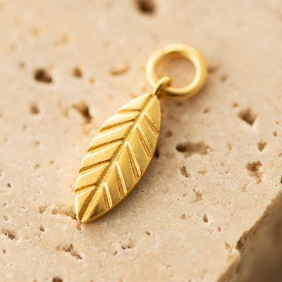 Feather Charm Silver Gold Plated