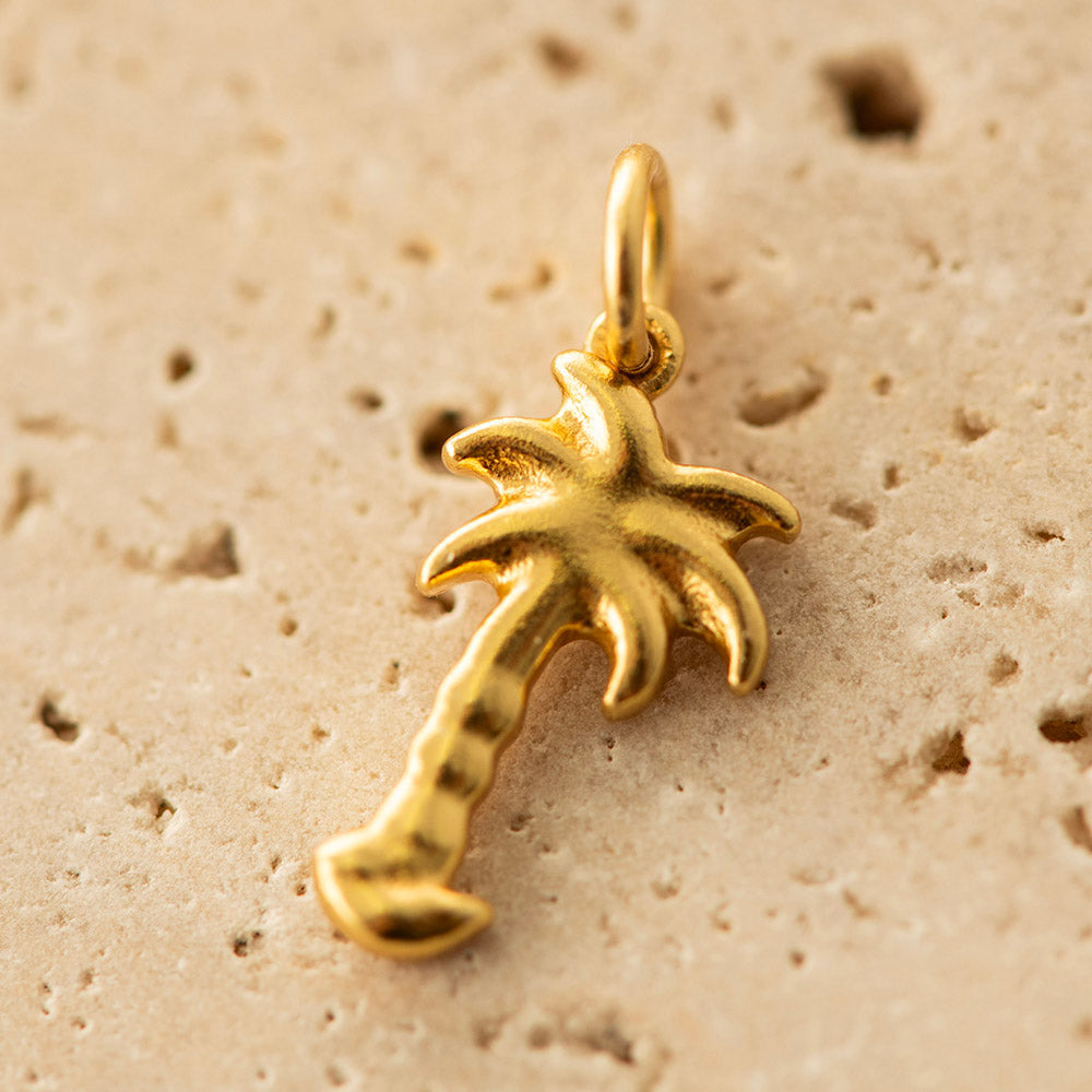Palm Tree Charm Silver Gold Plated