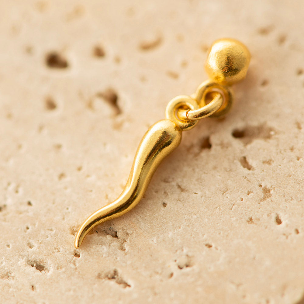 Cornicello Charm Silver Gold Plated