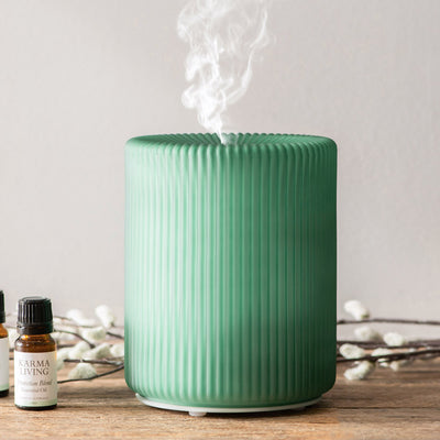 Ribbed Green Glass Ultrasonic Diffuser 200ml