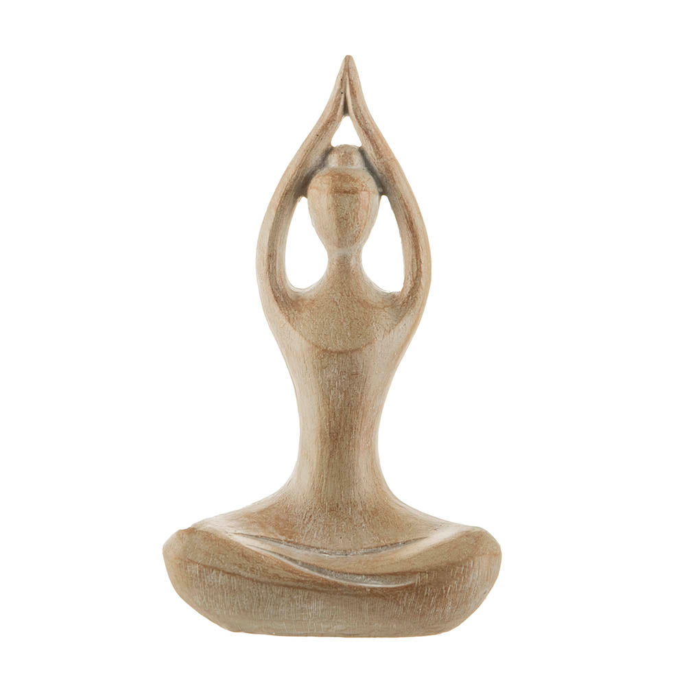 Yoga Pose Upward Prayer Statue Natural 25x15cm