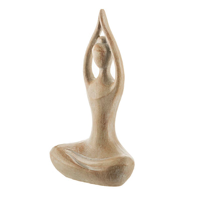 Yoga Pose Upward Prayer Statue Natural 25x15cm
