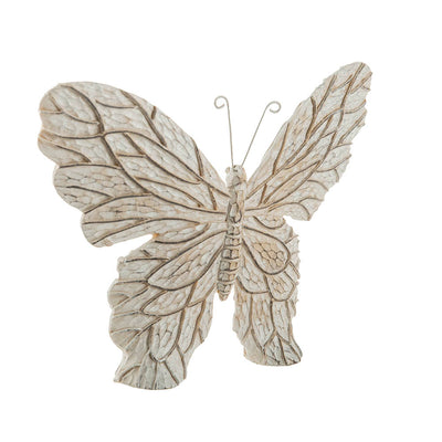 Butterfly Statue Natural 16x21cm