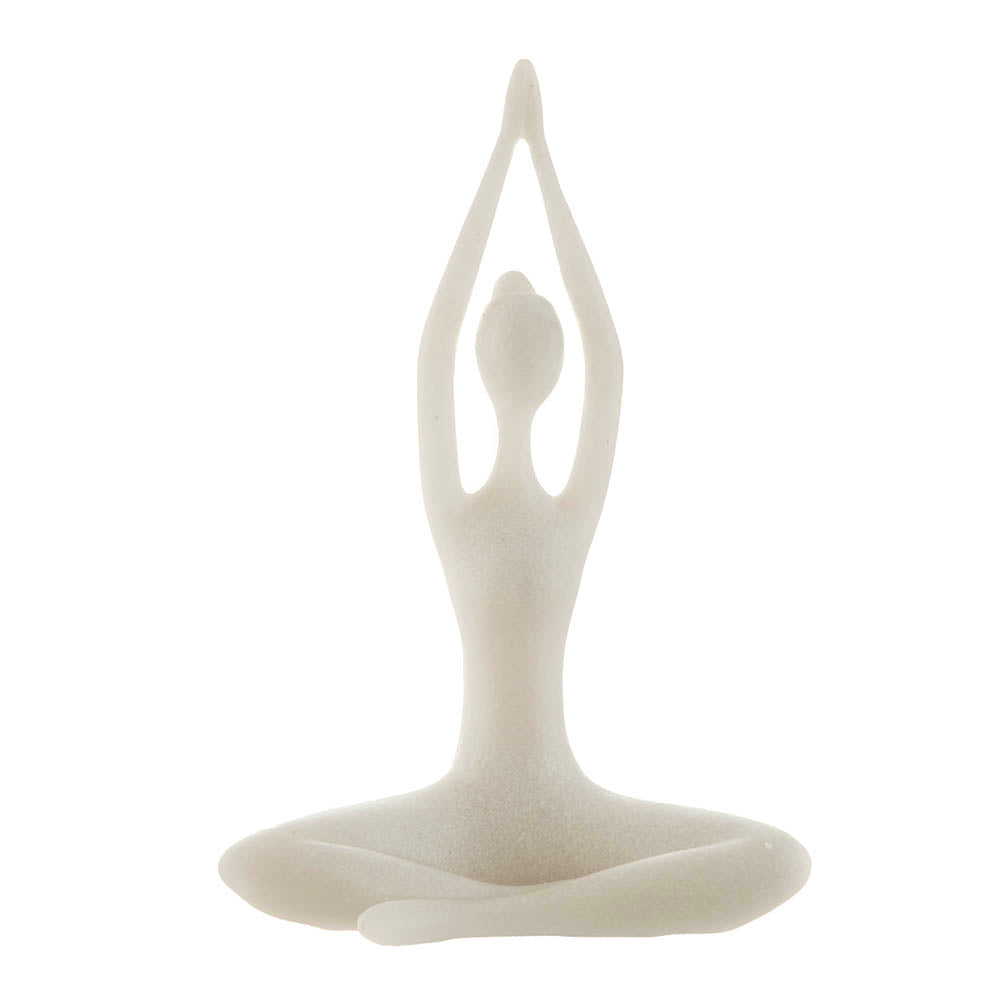 Yoga Pose Upward Prayer Statue White 34x22cm