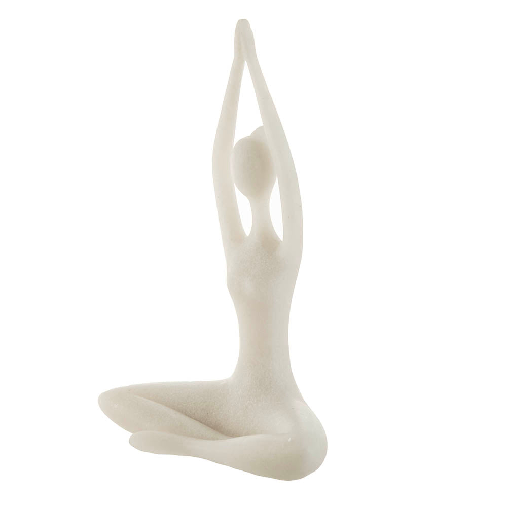Yoga Pose Upward Prayer Statue White 34x22cm