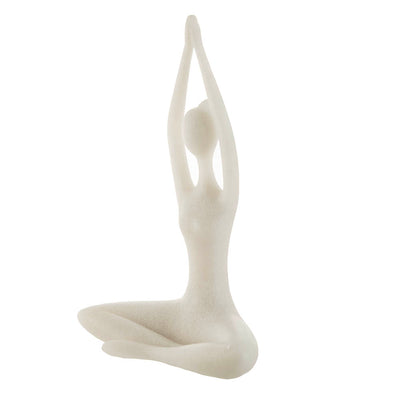 Yoga Pose Upward Prayer Statue White 34x22cm