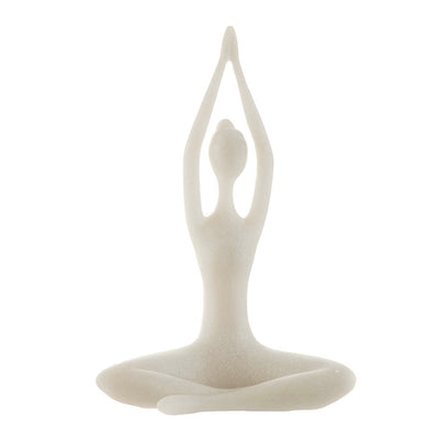 Yoga Pose Upward Prayer Statue White 34x22cm