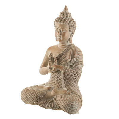 Buddha Sitting Mudra Statue Woodgrain 31x22cm