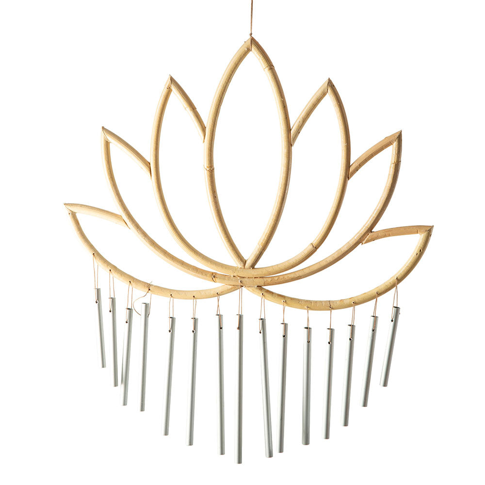 Lotus Rattan Wind Chime 35x56cm