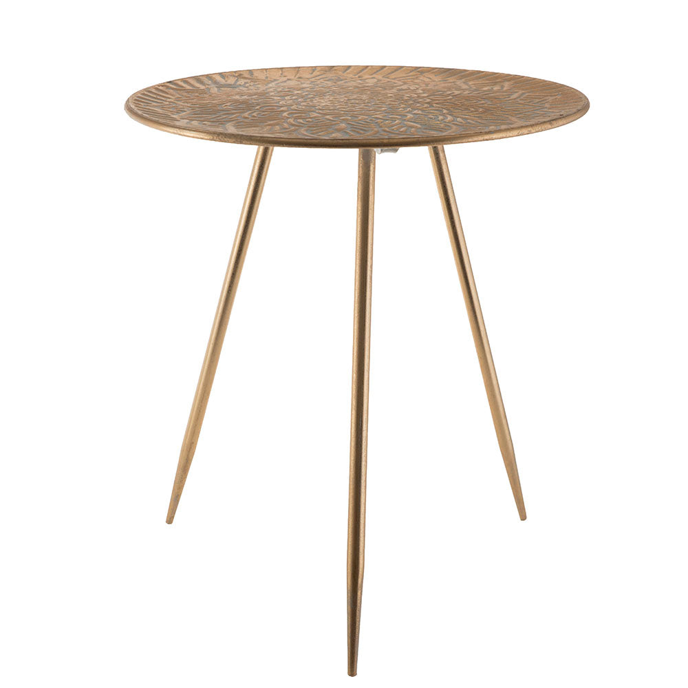 Mandala Whitewash Gold Table 46x52cm