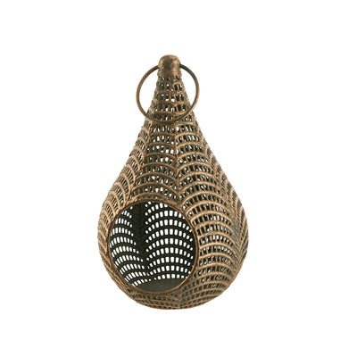 Metal Lantern Teardrop Gold 13x26cm
