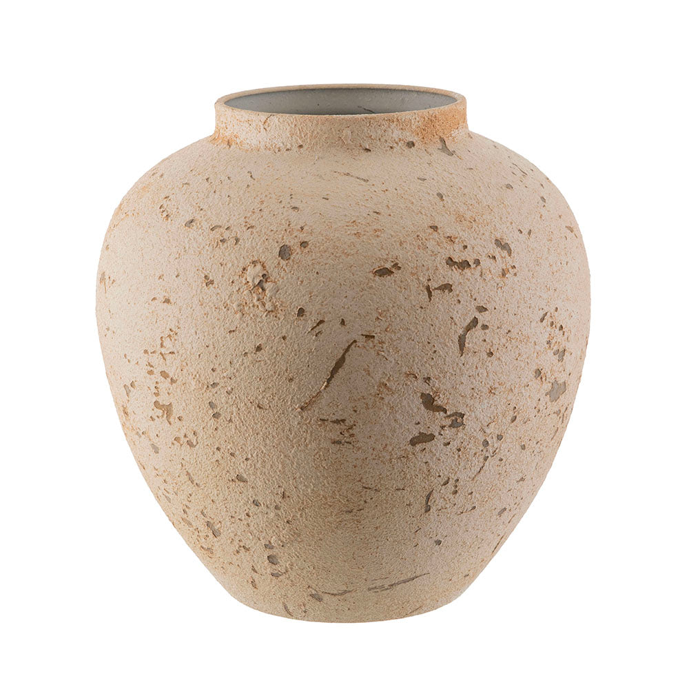 Sand Textured Metal Urn Vase 28cm