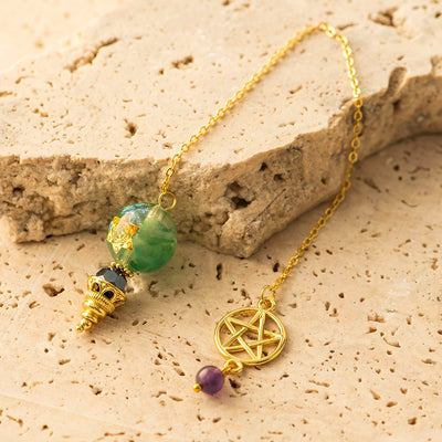 Aventurine Resin Star Pendulum Gold