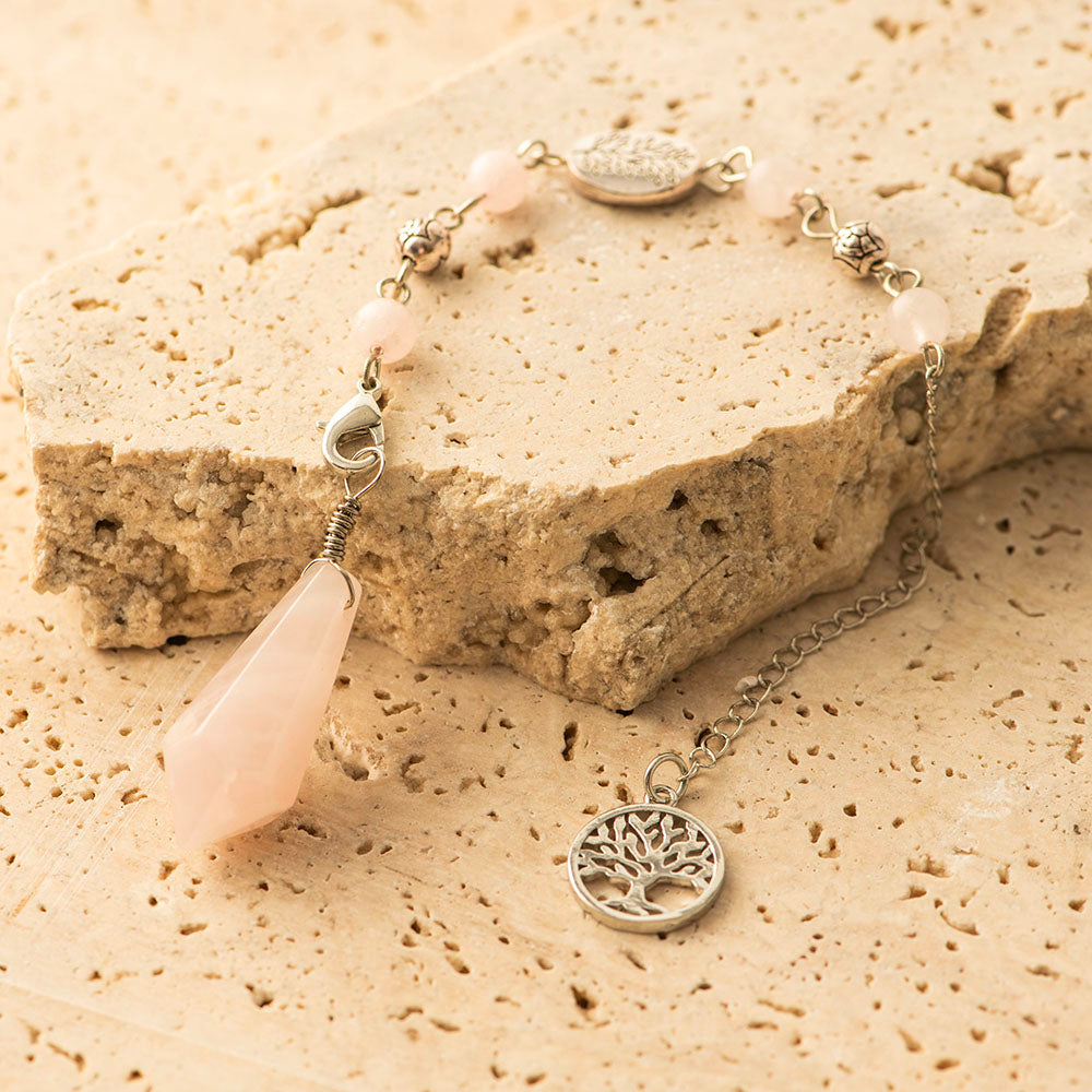 Rose Quartz Tree of Life Pendulum