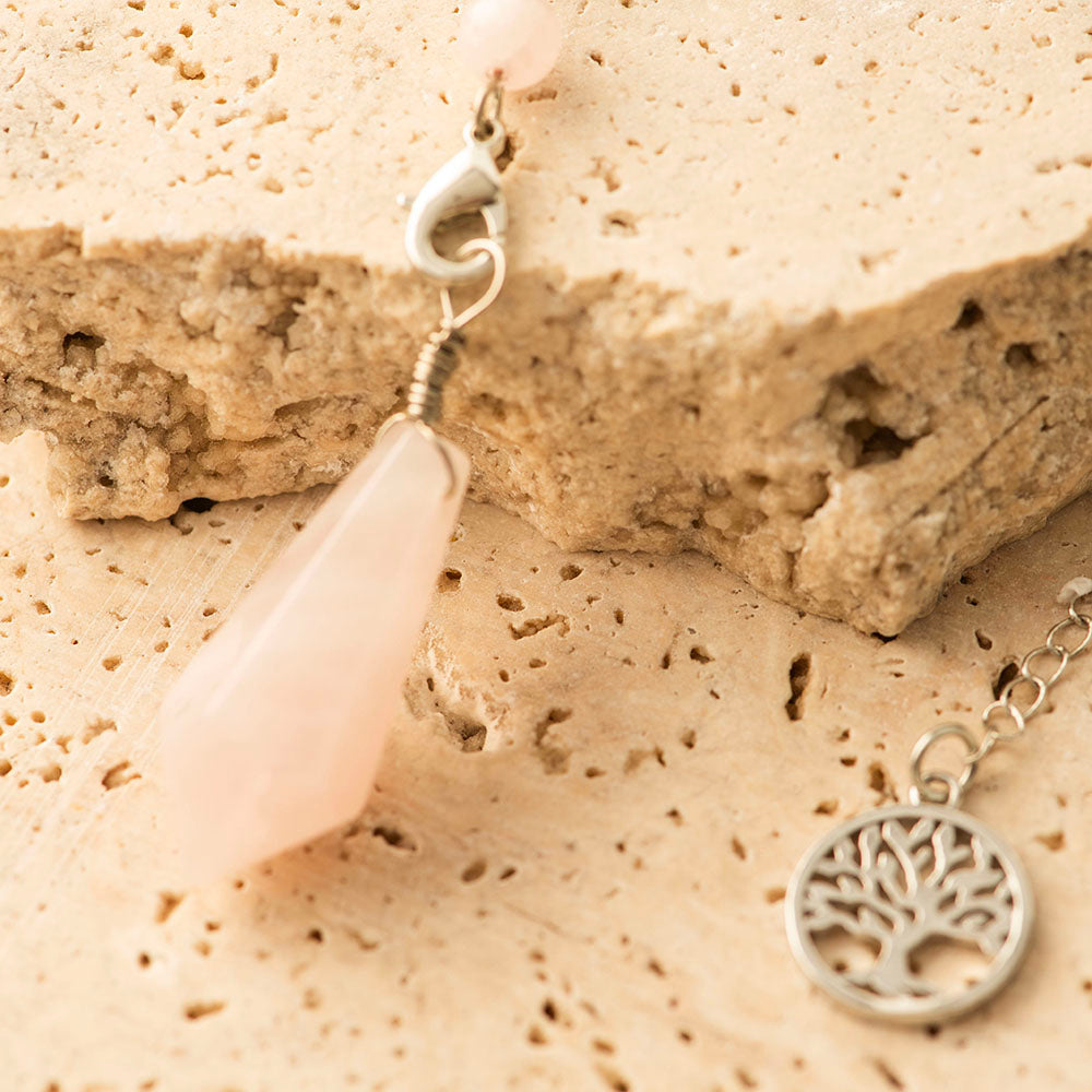 Rose Quartz Tree of Life Pendulum