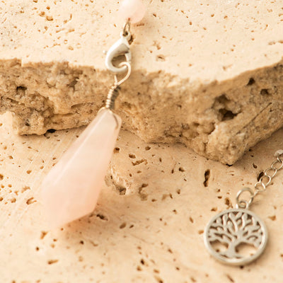 Rose Quartz Tree of Life Pendulum