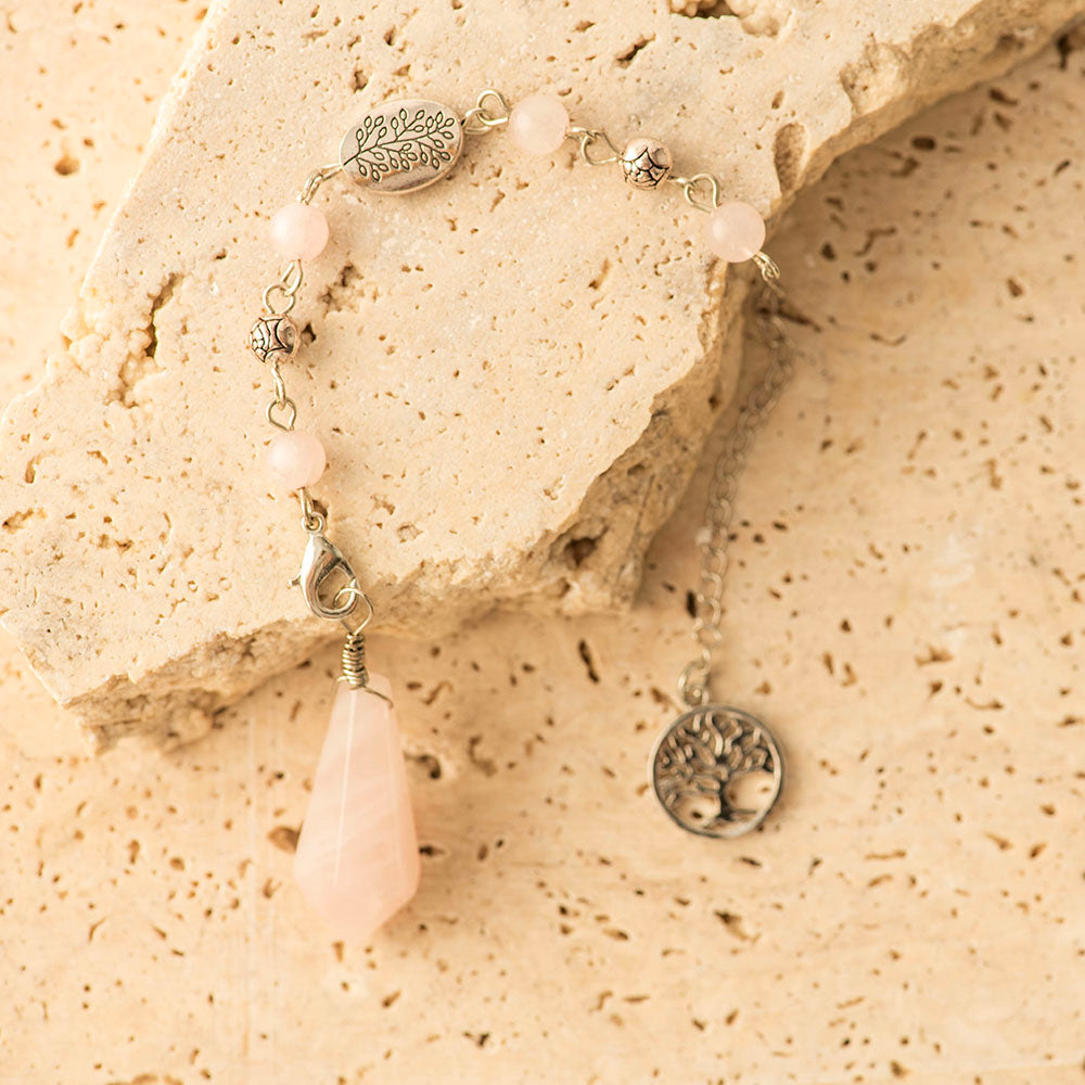 Rose Quartz Tree of Life Pendulum