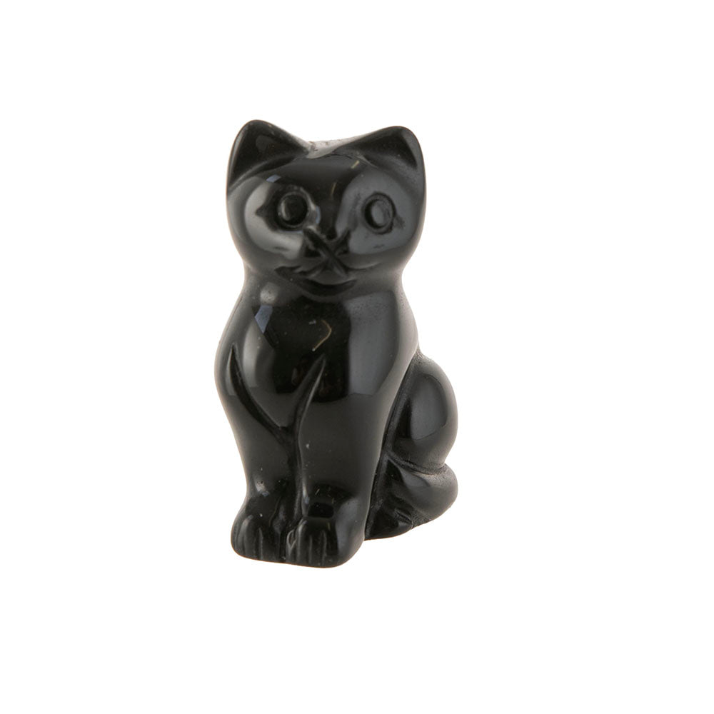 Cat Statue Black Obsidian 5cm