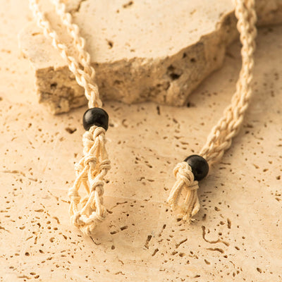 Tumble Stone Holder Necklace Natural