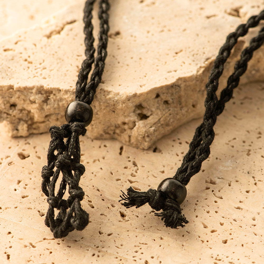 Tumble Stone Holder Necklace Black