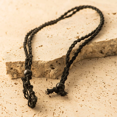 Tumble Stone Holder Necklace Black