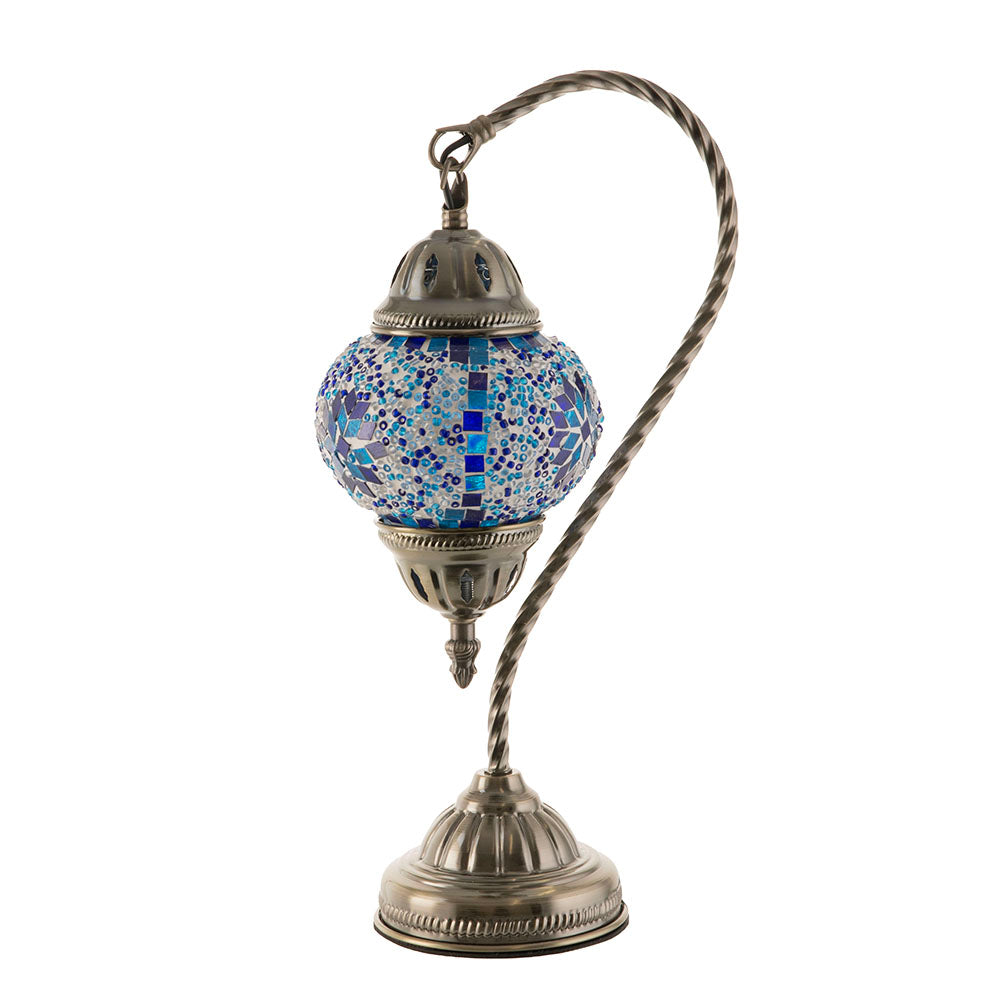 Mosaic Table Lamp Blue 37x21cm