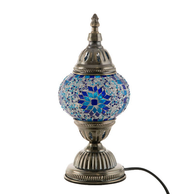 Mosaic Table Lamp Blue 28x14cm